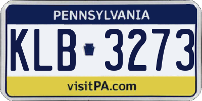 PA license plate KLB3273