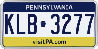 PA license plate KLB3277