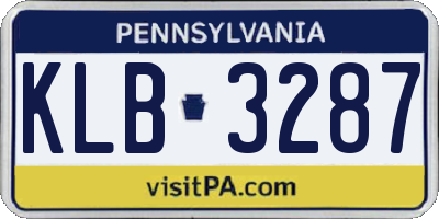 PA license plate KLB3287