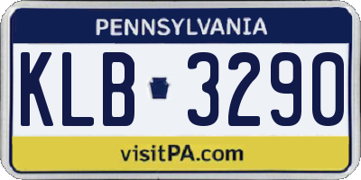 PA license plate KLB3290