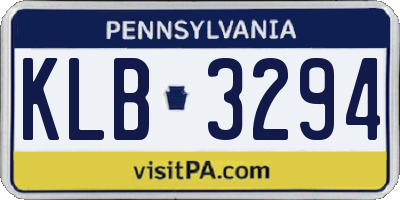 PA license plate KLB3294