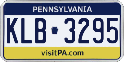 PA license plate KLB3295