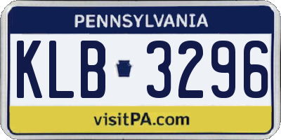 PA license plate KLB3296