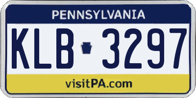 PA license plate KLB3297