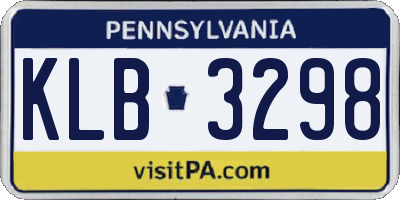 PA license plate KLB3298