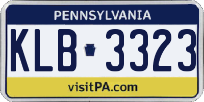PA license plate KLB3323