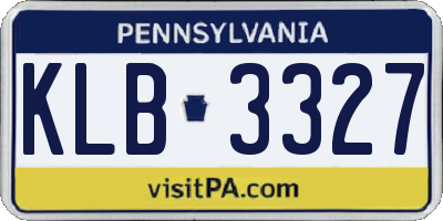 PA license plate KLB3327