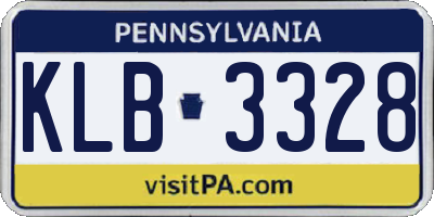 PA license plate KLB3328