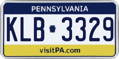 PA license plate KLB3329
