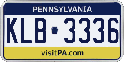 PA license plate KLB3336