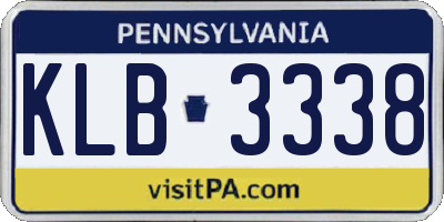 PA license plate KLB3338