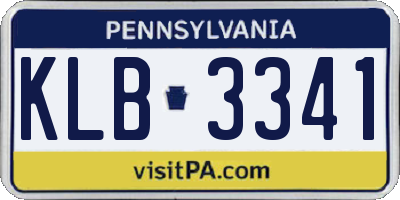PA license plate KLB3341