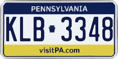PA license plate KLB3348