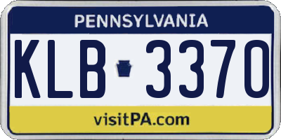 PA license plate KLB3370