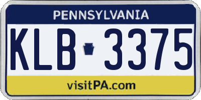 PA license plate KLB3375