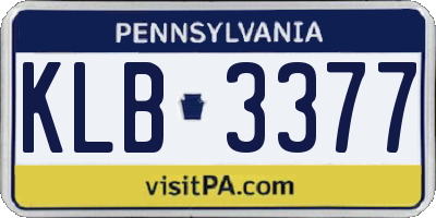 PA license plate KLB3377