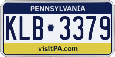 PA license plate KLB3379