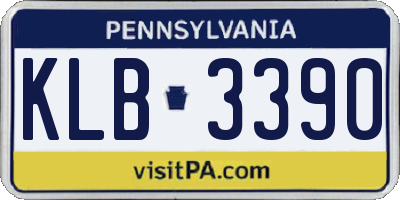 PA license plate KLB3390