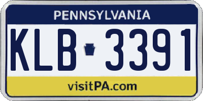 PA license plate KLB3391