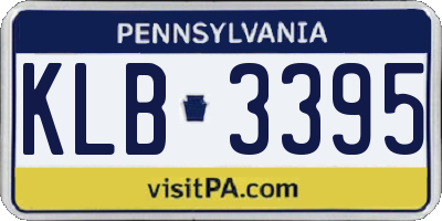 PA license plate KLB3395
