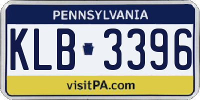 PA license plate KLB3396