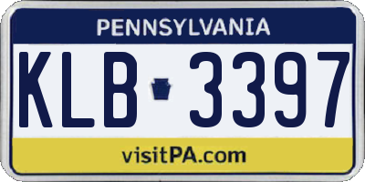 PA license plate KLB3397