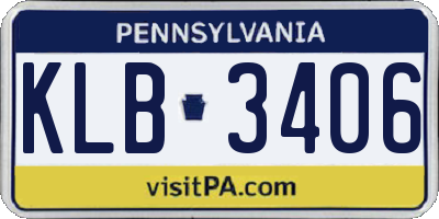 PA license plate KLB3406