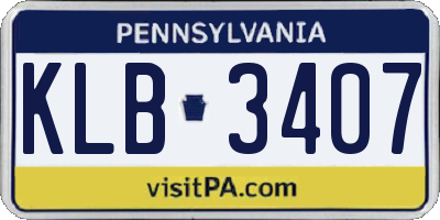 PA license plate KLB3407