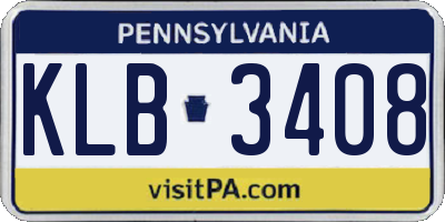 PA license plate KLB3408
