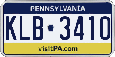 PA license plate KLB3410