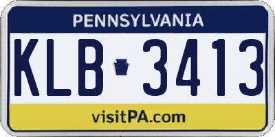 PA license plate KLB3413