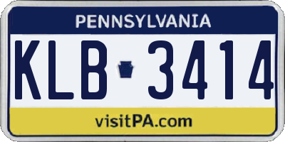 PA license plate KLB3414
