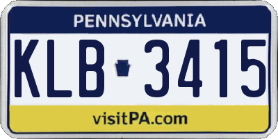 PA license plate KLB3415