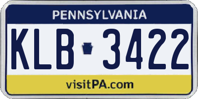 PA license plate KLB3422