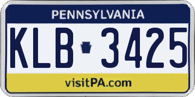 PA license plate KLB3425