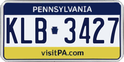PA license plate KLB3427