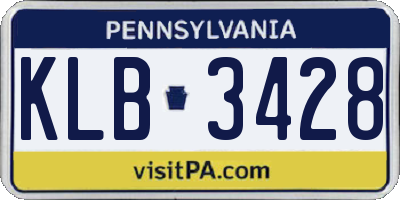 PA license plate KLB3428
