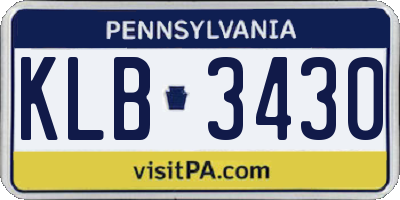 PA license plate KLB3430
