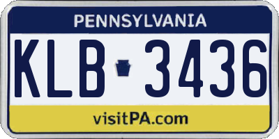 PA license plate KLB3436