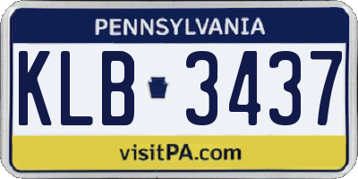PA license plate KLB3437