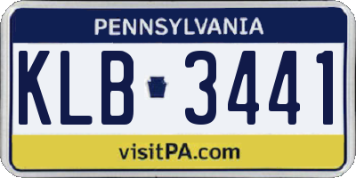 PA license plate KLB3441