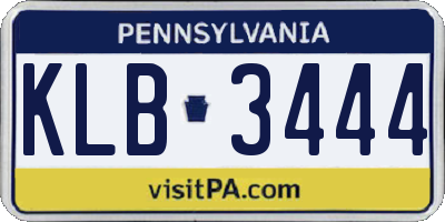 PA license plate KLB3444