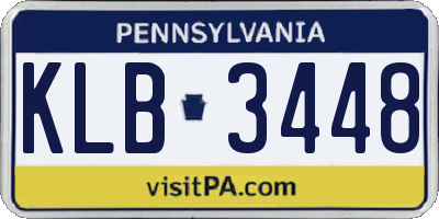 PA license plate KLB3448