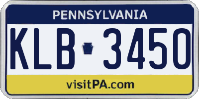 PA license plate KLB3450