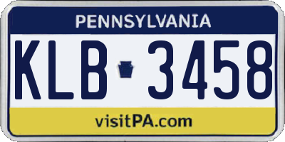 PA license plate KLB3458