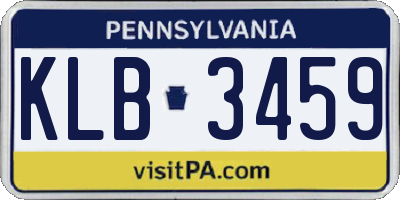 PA license plate KLB3459