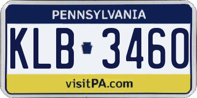 PA license plate KLB3460