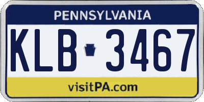 PA license plate KLB3467