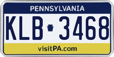 PA license plate KLB3468