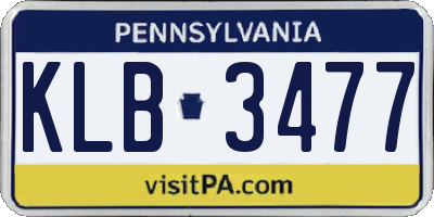 PA license plate KLB3477